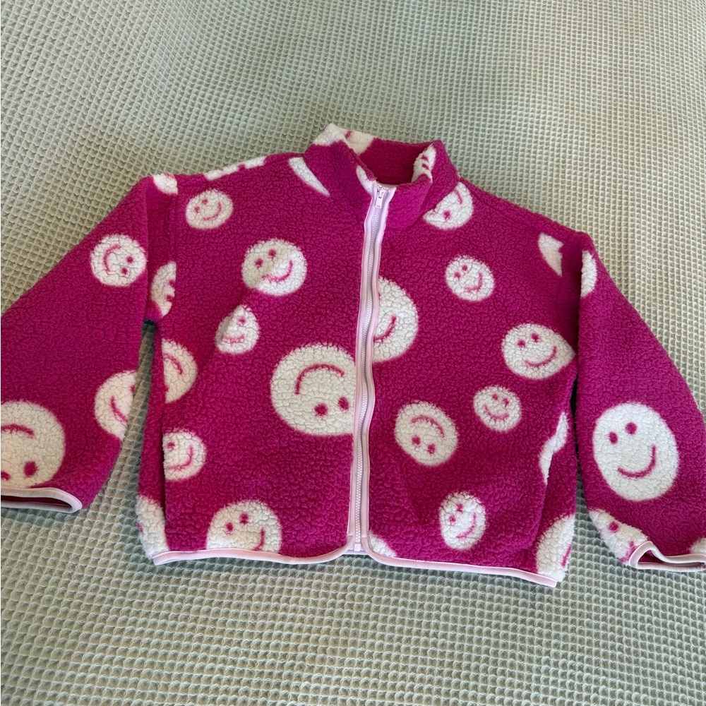 Old Navy Pink and White Fleece Jacket